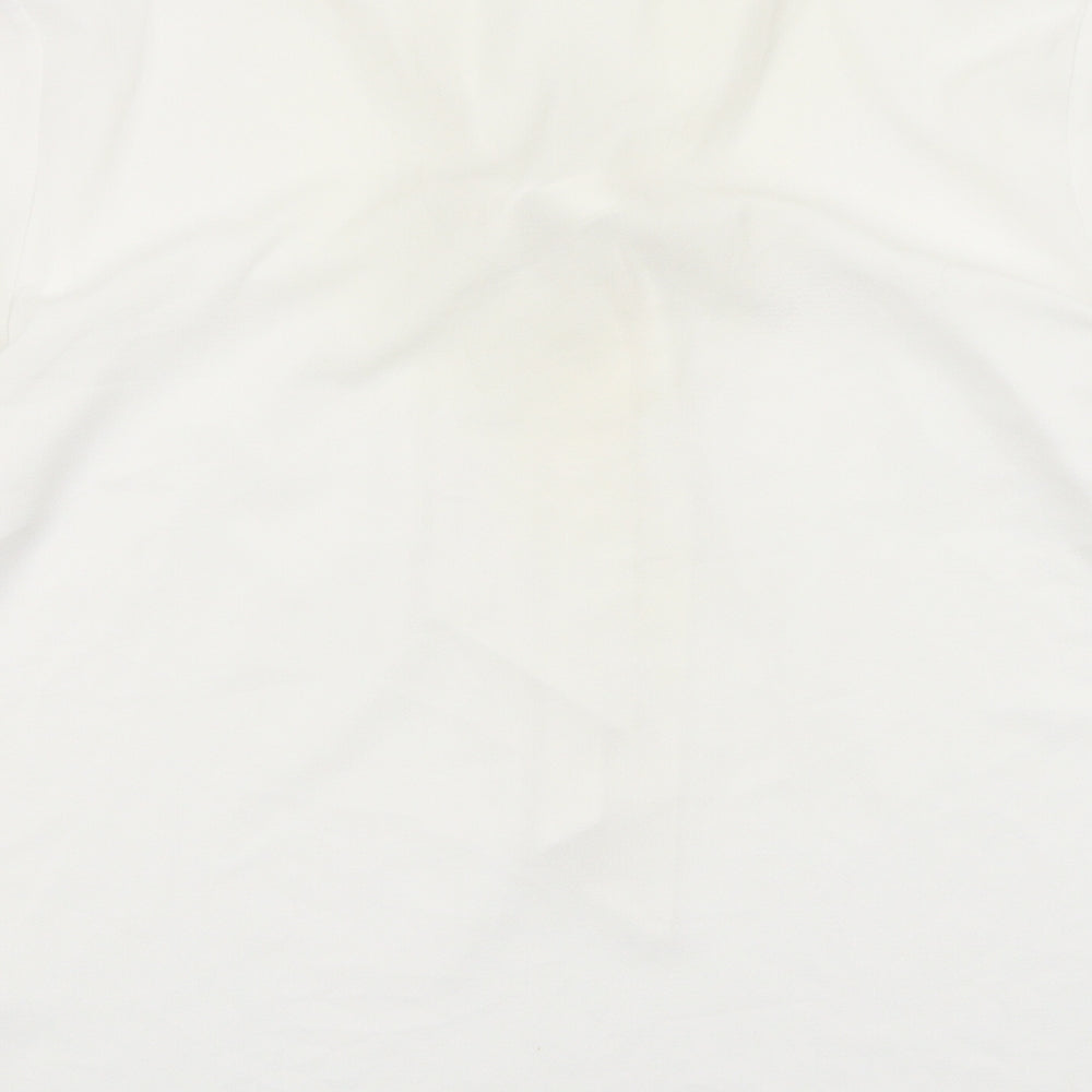 ERFO Womens White Polyester Basic Blouse Size 16 V-Neck