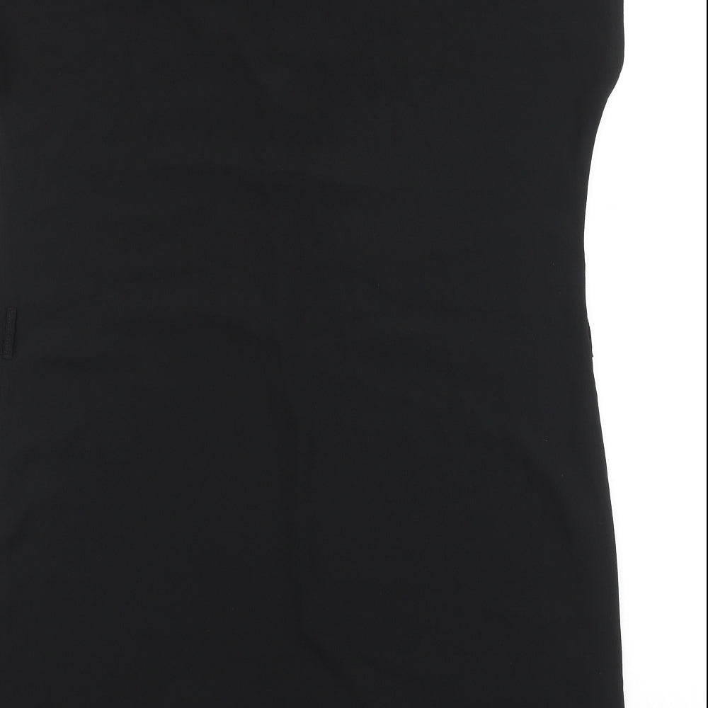 Papaya Womens Black Polyester Shift Size 14 V-Neck Pullover