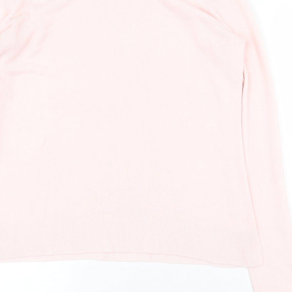 Marks & Spencer Womens Pink Boat Neck Acrylic Pullover Jumper Size 12