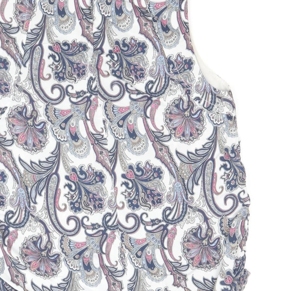 Dorothy Perkins Womens Multicoloured Floral 100% Cotton Basic Blouse Size 10 Round Neck