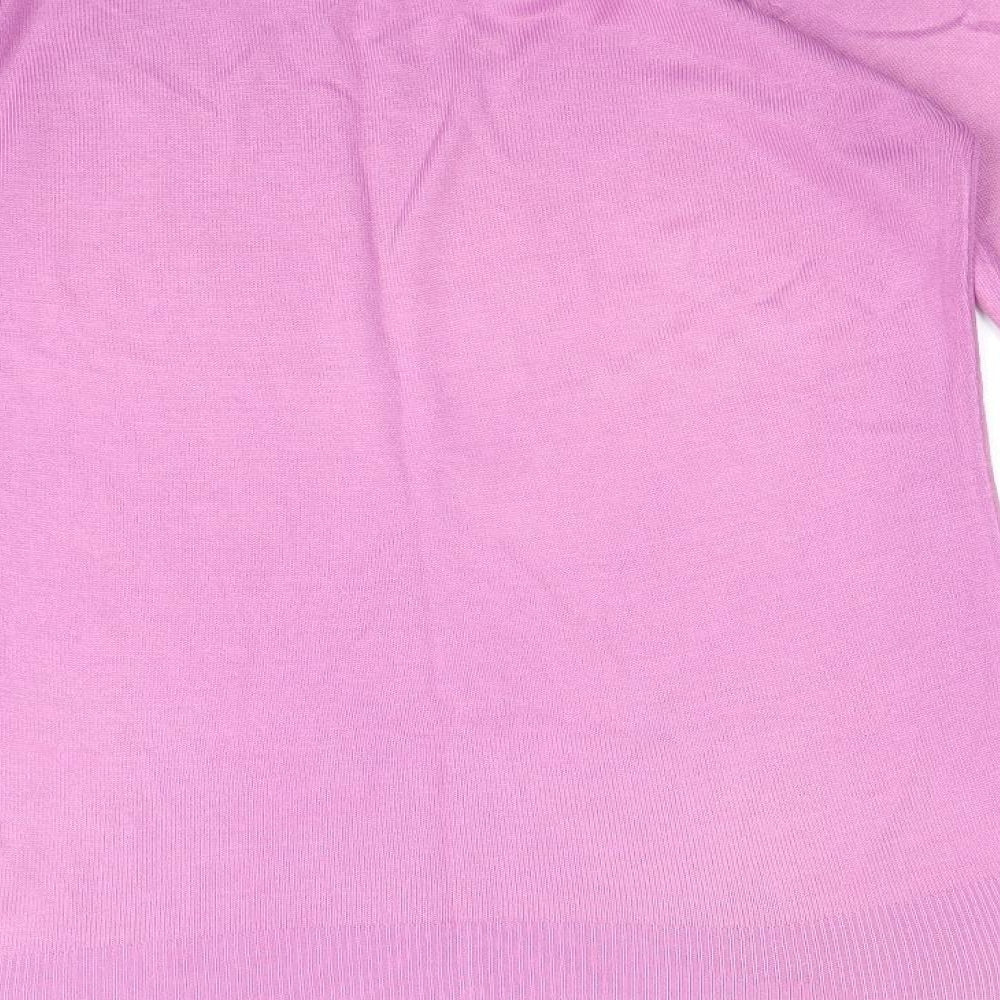 Marks & Spencer Womens Purple Boat Neck Acrylic Pullover Jumper Size 10