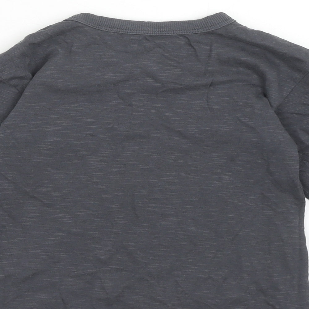 George Boys Grey Cotton Basic T-Shirt Size 2XS Scoop Neck Pullover