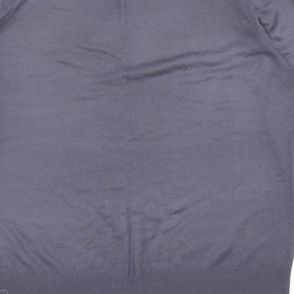 Marks & Spencer Womens Blue Scoop Neck Acrylic Pullover Jumper Size 14