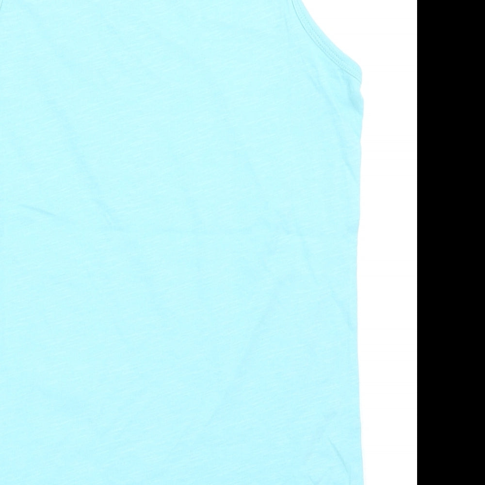 Next Boys Blue Cotton Basic Tank Size 9 Years Scoop Neck Pullover