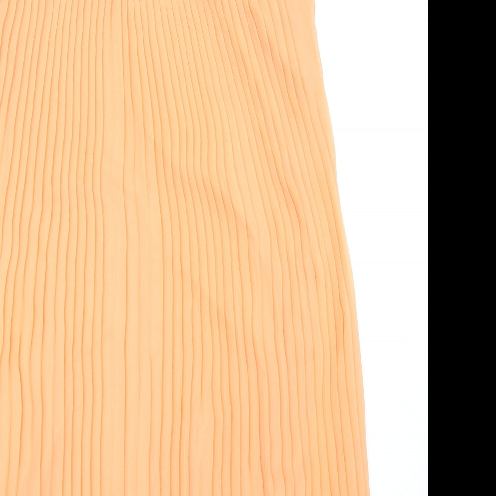 VERO MODA Womens Orange Polyester Tank Dress Size M Round Neck Button