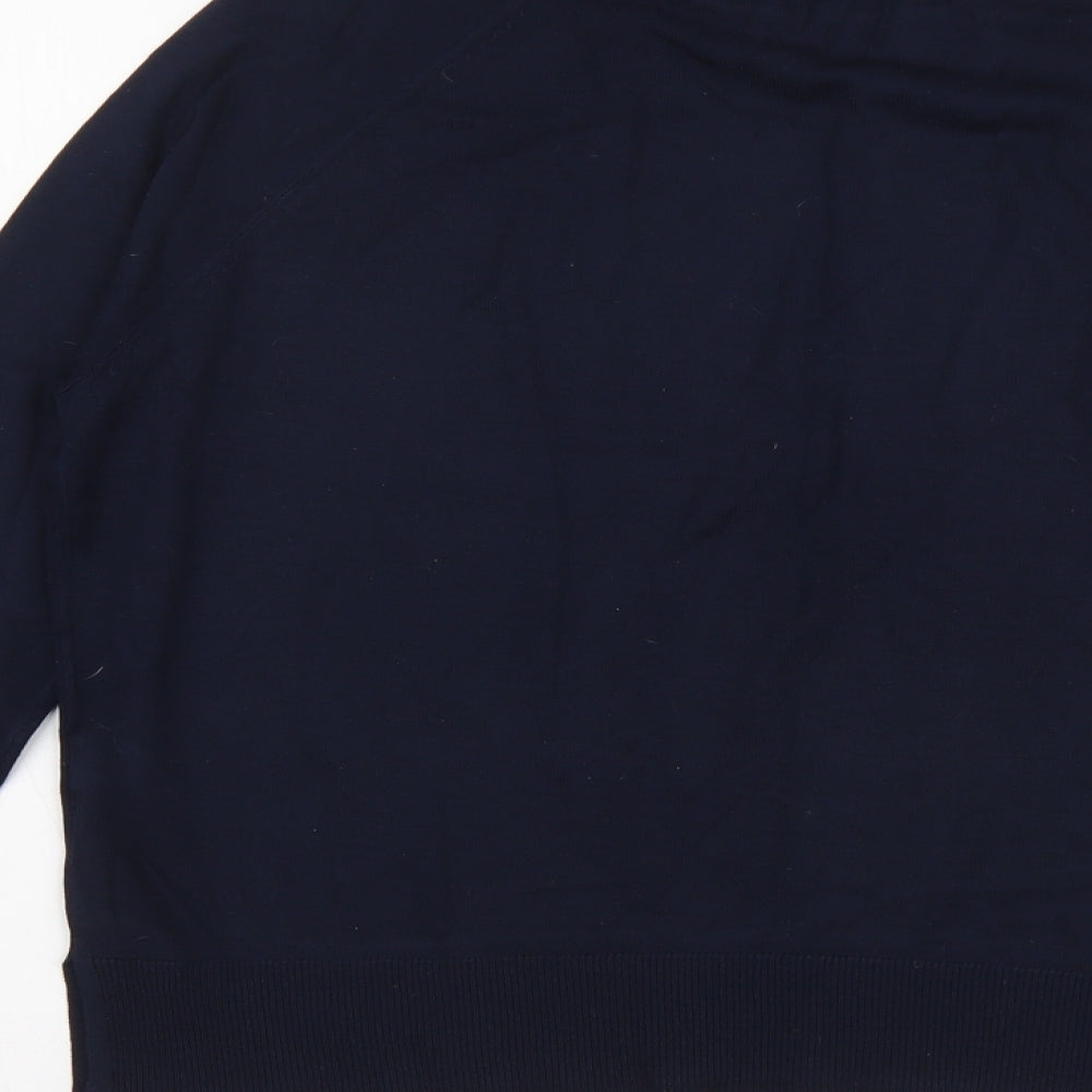 M&Co Womens Blue Scoop Neck Viscose Pullover Jumper Size 14