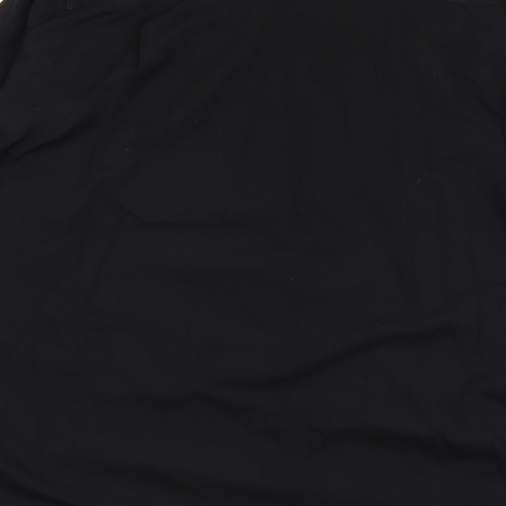 Burton Mens Black Cotton Button-Up Size 18 Collared Button
