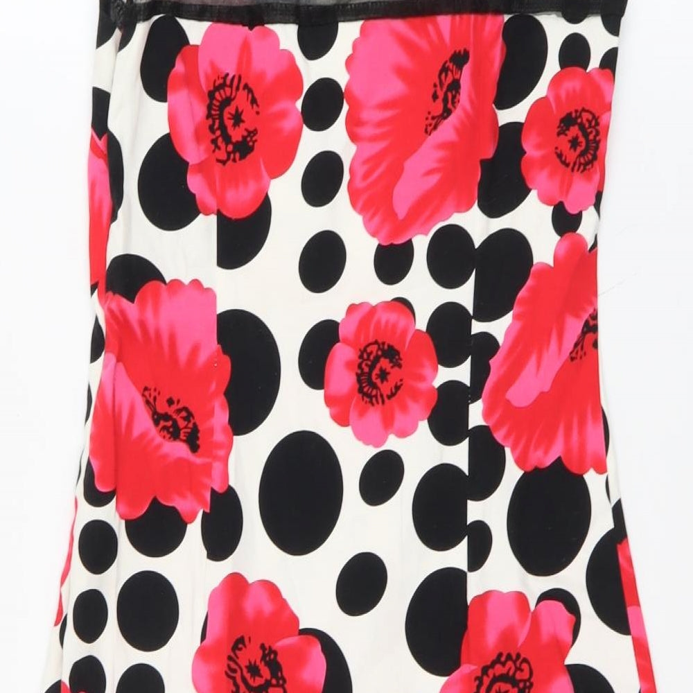 Alter London Womens Multicoloured Polka Dot Polyester Mini Size 10 Round Neck Pullover - Flower Pattern