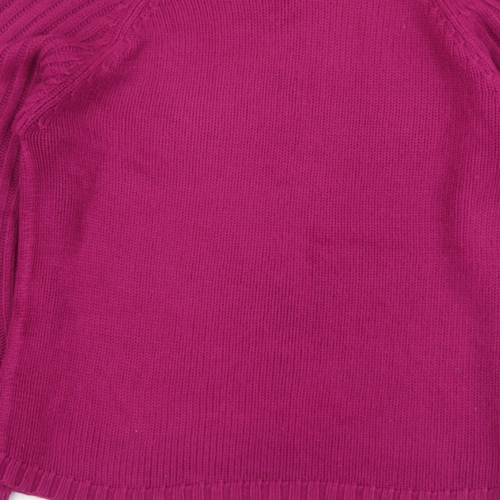 Nutshell Womens Purple Mock Neck Acrylic Pullover Jumper Size M