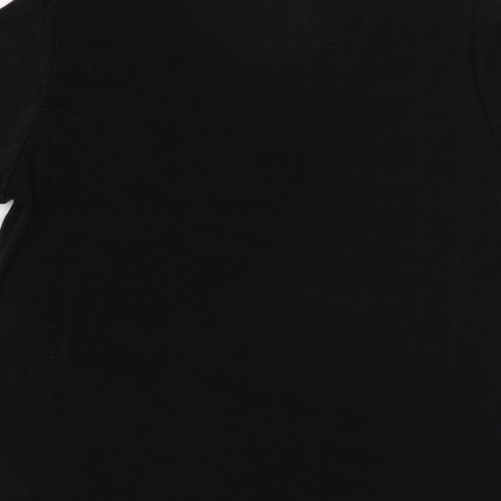 Julipa Womens Black Polyester Basic T-Shirt Size 8 Round Neck