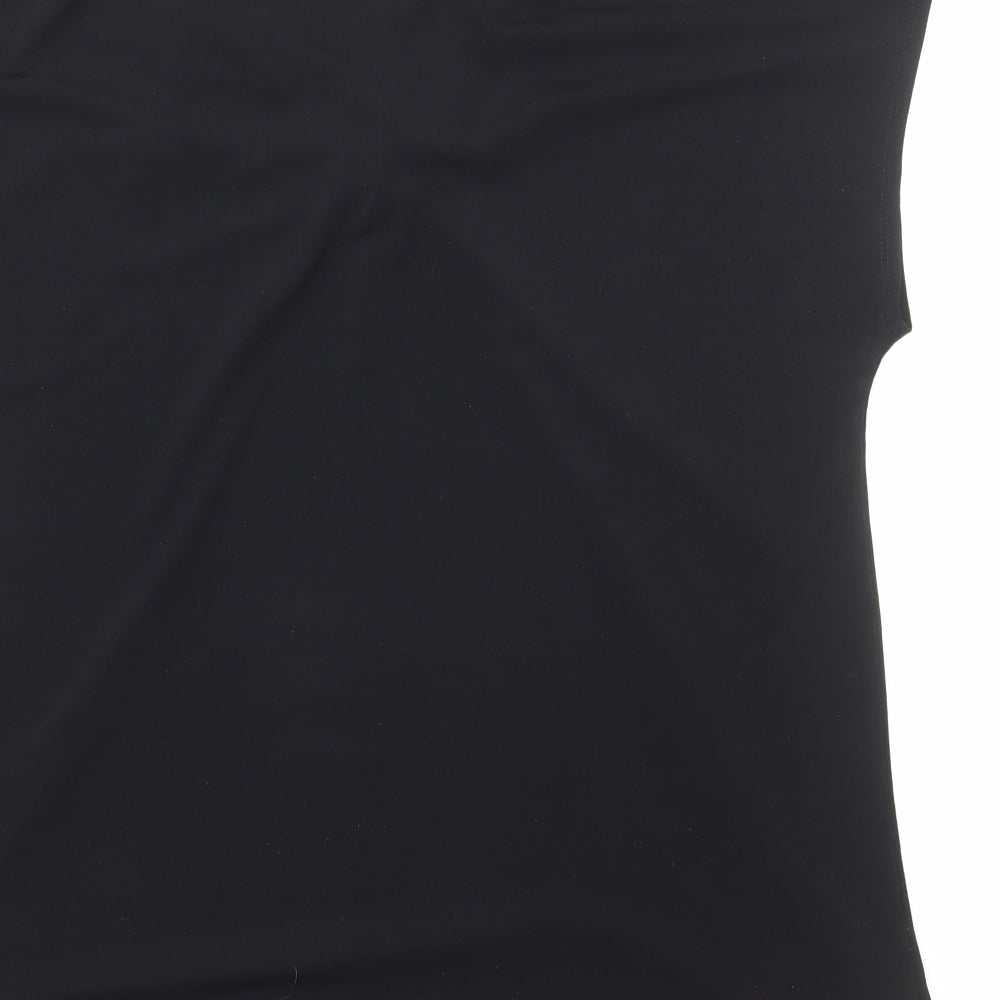 Ellen Tracy Womens Black Viscose Basic Blouse Size L V-Neck