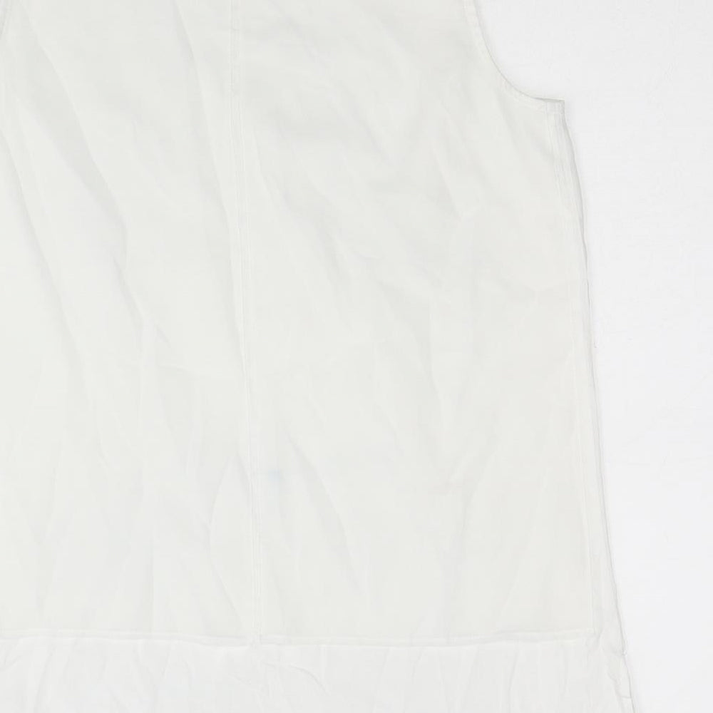 Episode Womens White Polyester Basic Tank Size S Round Neck