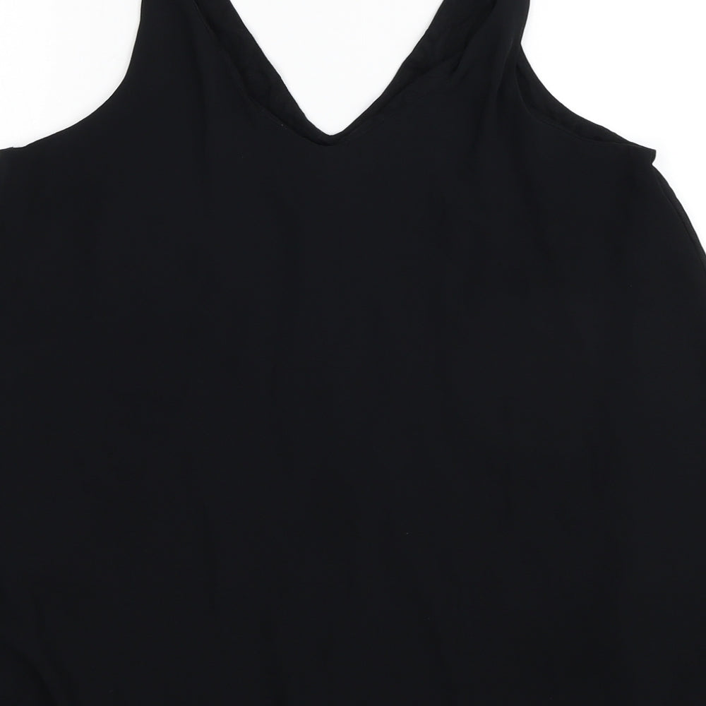 NEXT Womens Black Polyester Basic Tank Size 12 V-Neck