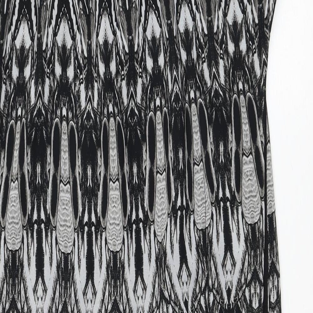Abandon Womens Grey Geometric Polyester Tank Dress Size M One Shoulder Pullover