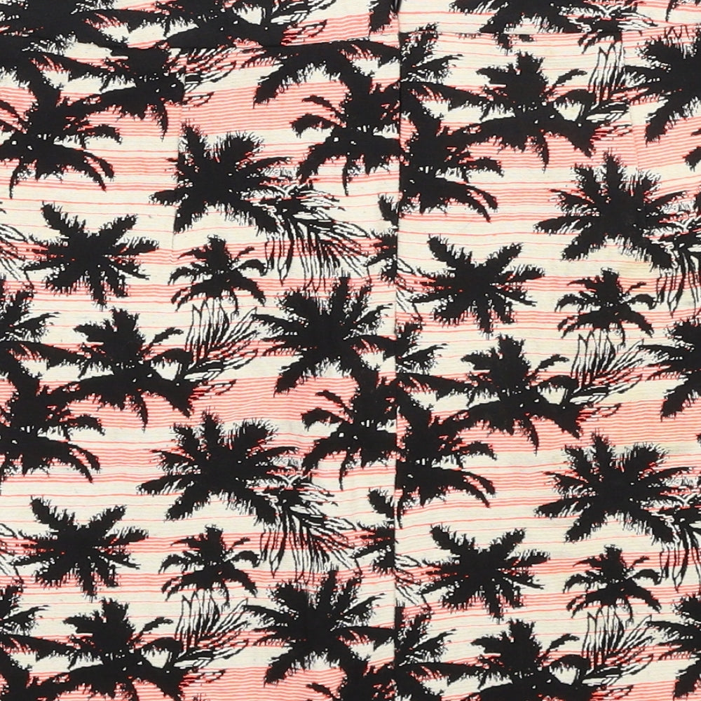 Preworn Womens Multicoloured Geometric Cotton Bandage Skirt Size 8 Zip - Palm Tree Pattern