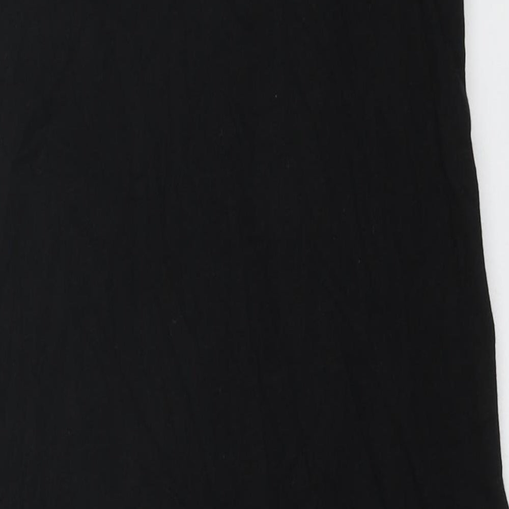 ASOS Womens Black Cotton Tank Dress Size 8 Off the Shoulder Pullover