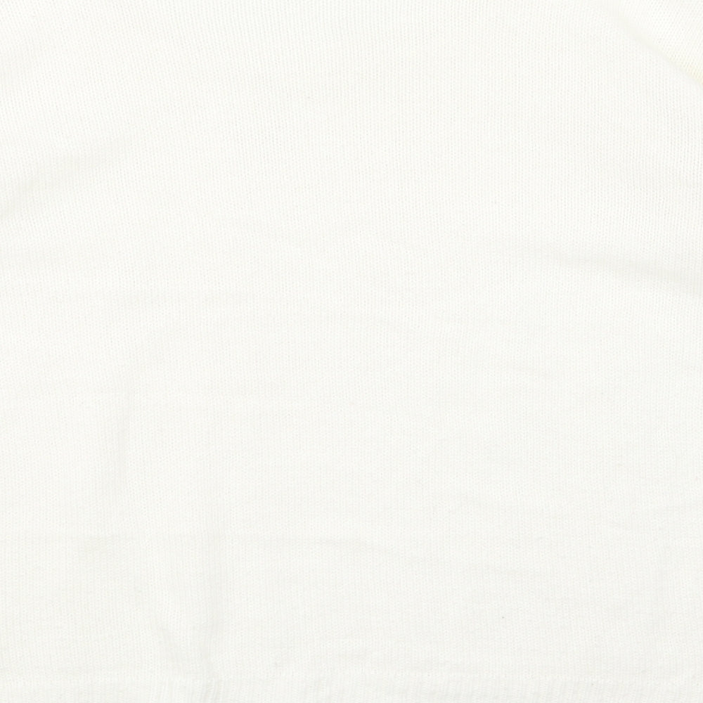 Select Womens White Scoop Neck Acrylic Pullover Jumper Size M