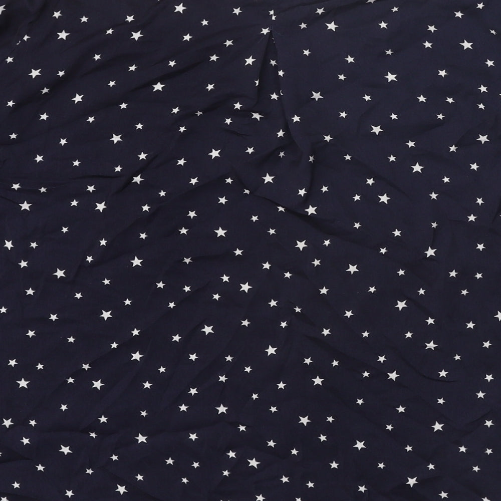 Dorothy Perkins Womens Blue Geometric Polyester Cropped Blouse Size 16 Off the Shoulder - Star Print