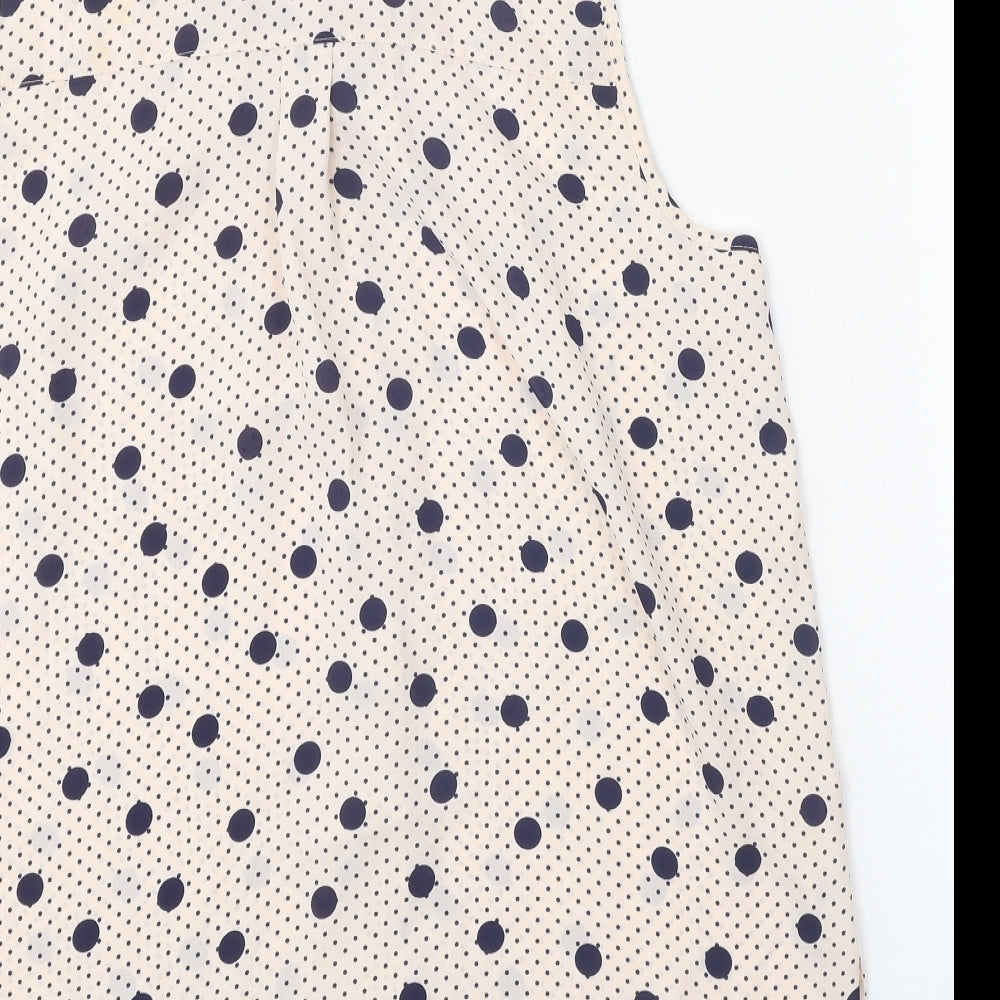 Dorothy Perkins Womens Beige Geometric Polyester Basic Blouse Size 8 V-Neck