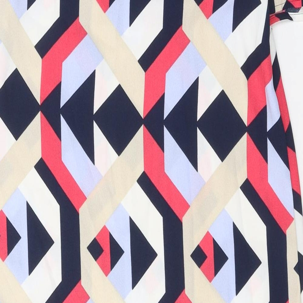 Marks & Spencer Womens Multicoloured Geometric Polyester Shift Size 10 Boat Neck Pullover