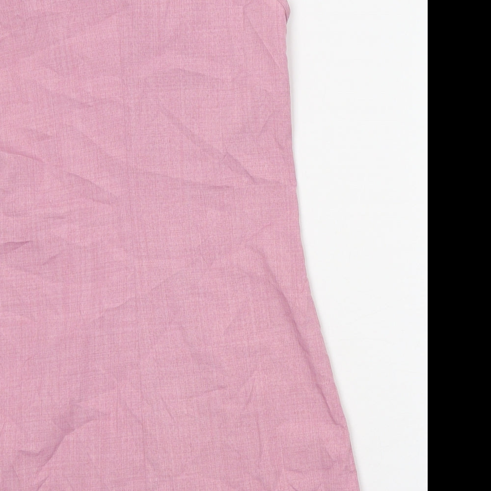 Gomorn Womens Pink Polyester Jacket Dress Size S V-Neck Button