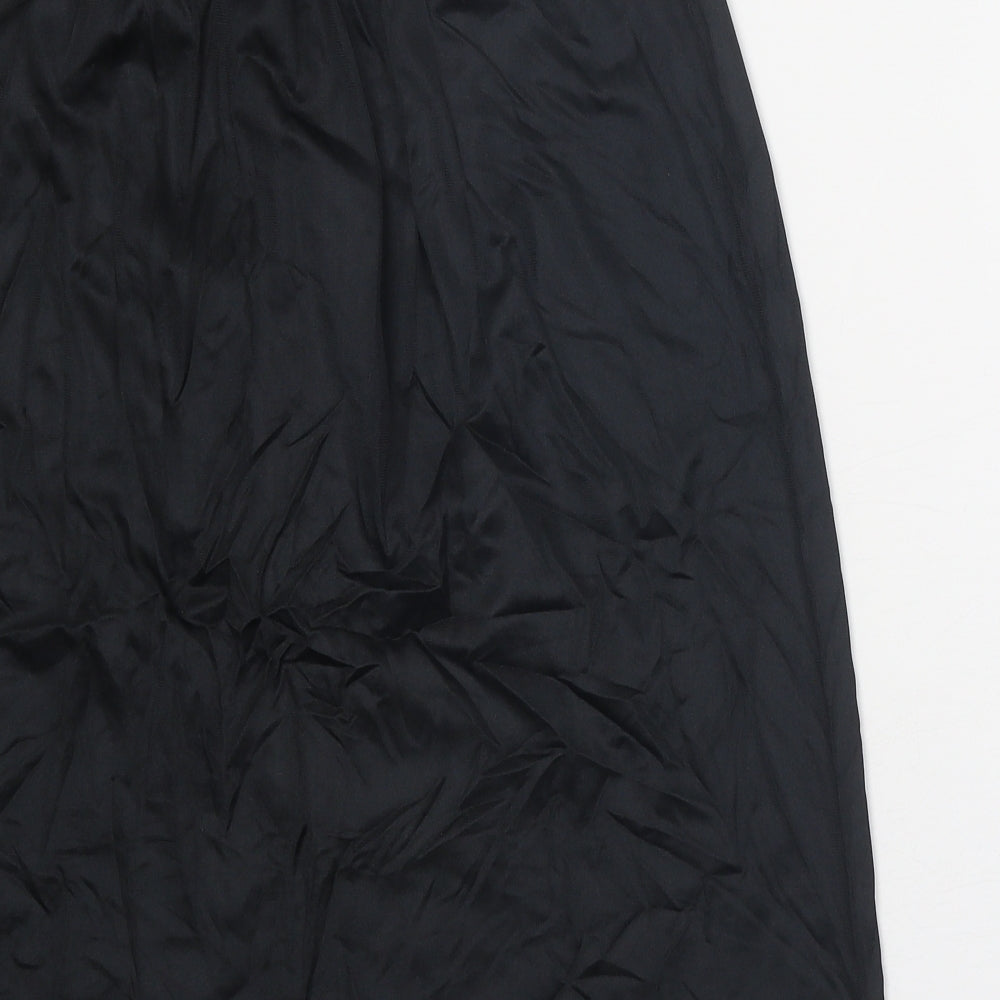 Preworn Womens Black Nylon Straight & Pencil Skirt Size 10