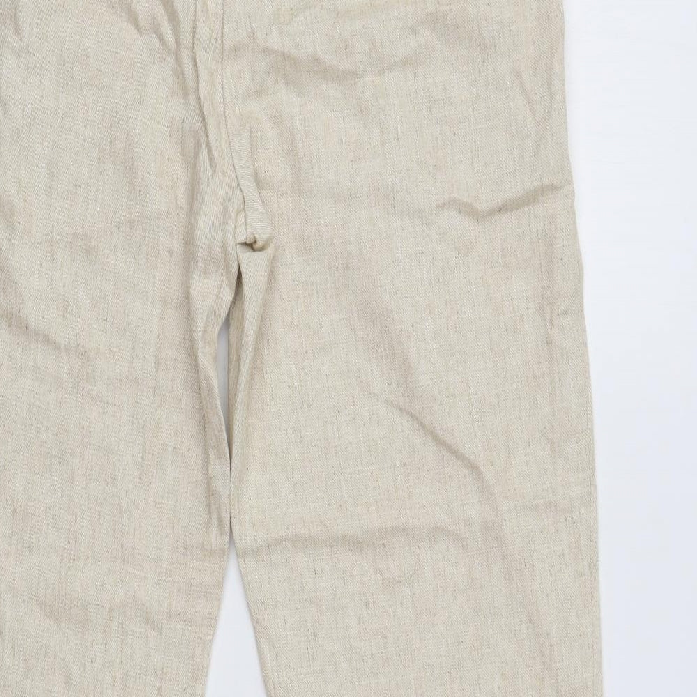Primark Womens Beige Polyester Bloomer Trousers Size 8 L26 in Regular Zip