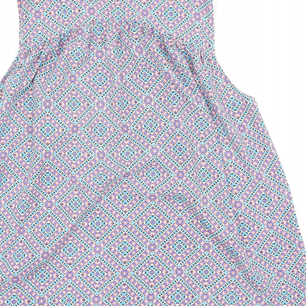 Gap Womens Multicoloured Geometric Viscose Basic Tank Size L V-Neck