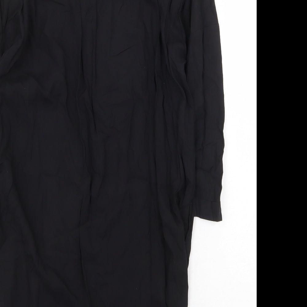 Peacocks Womens Black Viscose A-Line Size 10 V-Neck Pullover