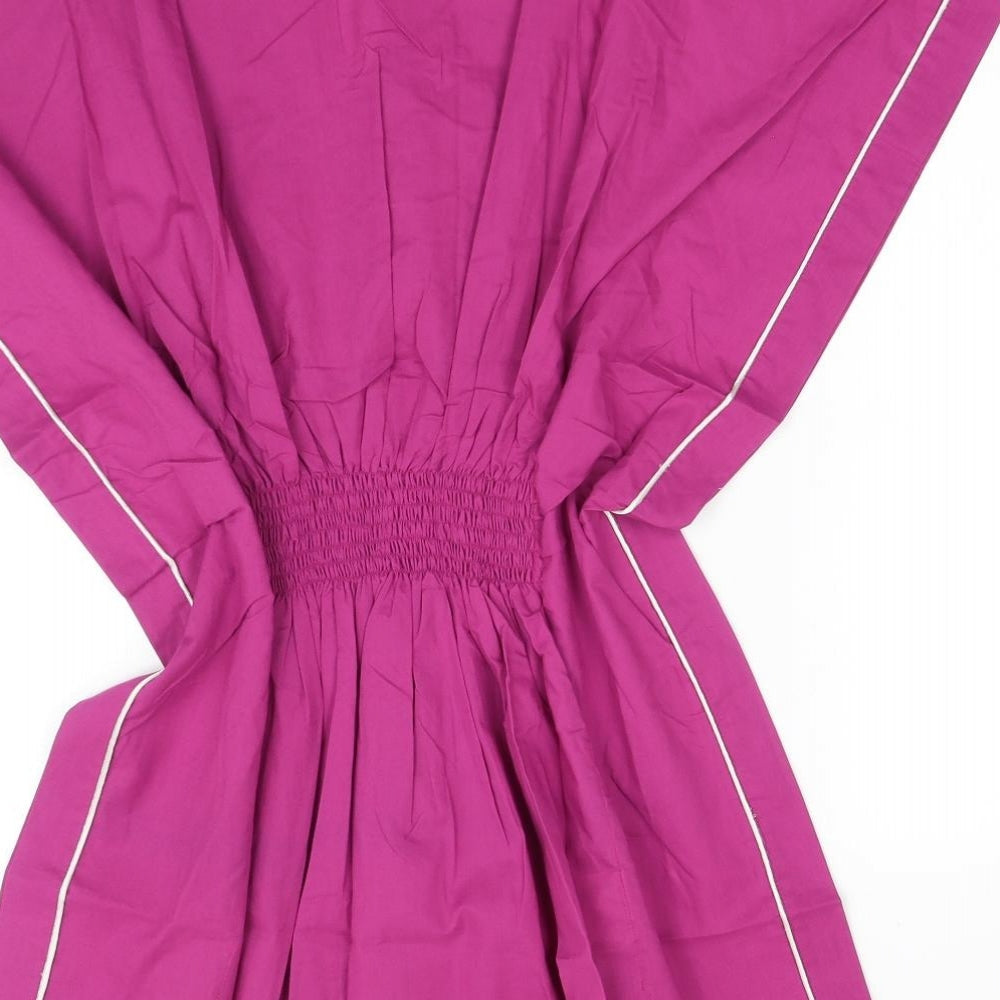 Spirit of Arabia Womens Pink Geometric Cotton Basic Blouse Size M V-Neck