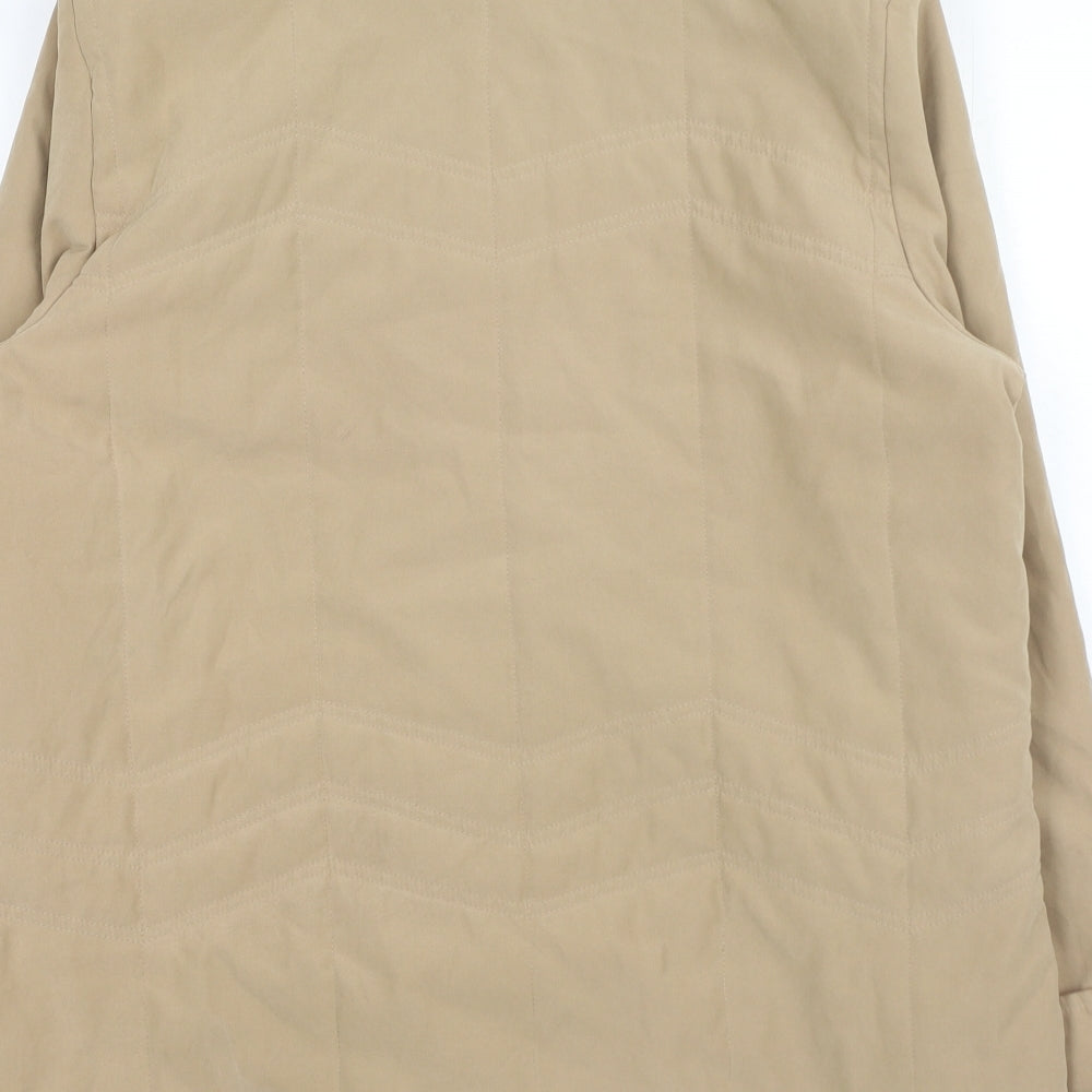 Preworn Womens Beige Jacket Coat Size 14 Button