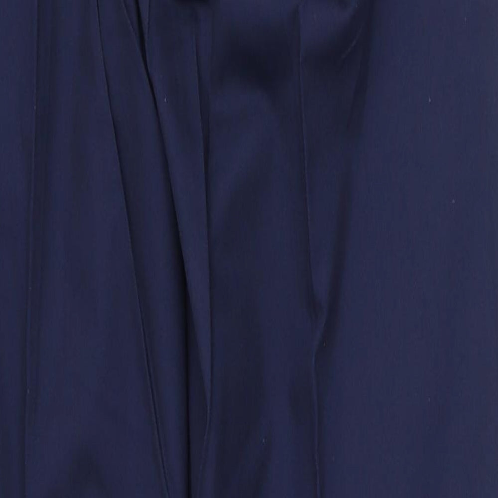 Tulip Womens Blue Cotton Trousers Size 30 in Regular Button