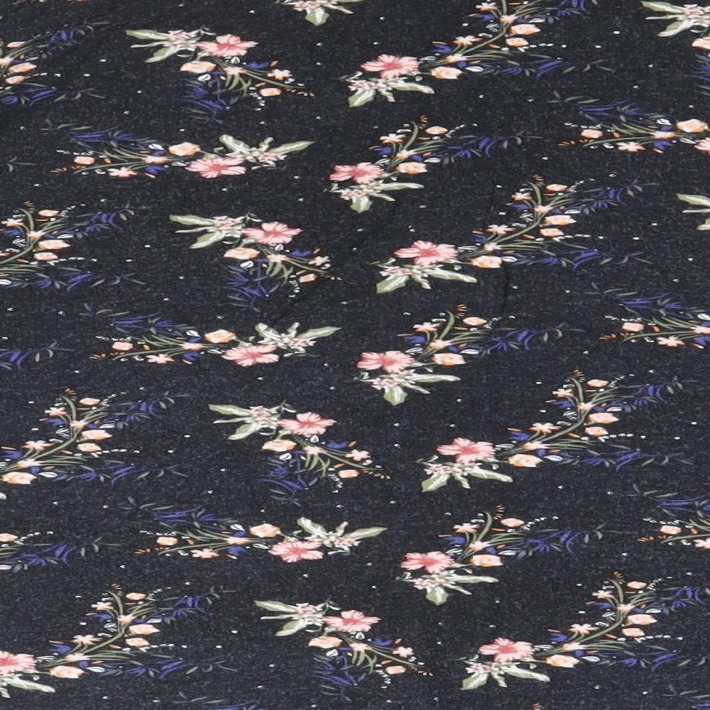 Atmoshpere Womens Black Floral Viscose Basic Blouse Size 18 Boat Neck