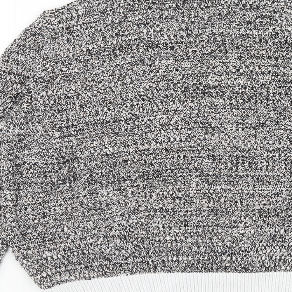 Marks & Spencer Womens Black Scoop Neck Cotton Pullover Jumper Size 14