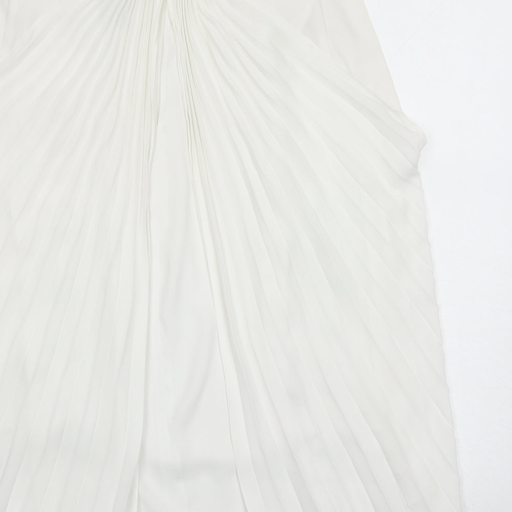 ASOS Womens White Polyester Basic Tank Size 14 Round Neck