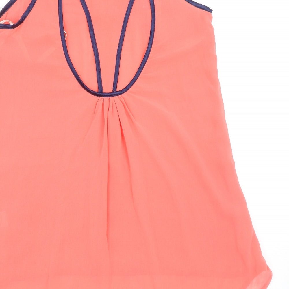 Little Misstress Womens Pink Polyester Basic Tank Size 10 Scoop Neck