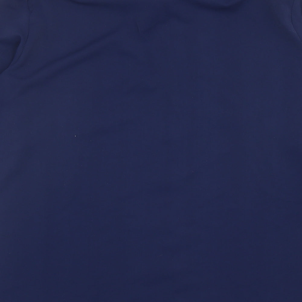 MissLook Womens Blue Polyester Basic Button-Up Size M Collared - Flower Detail