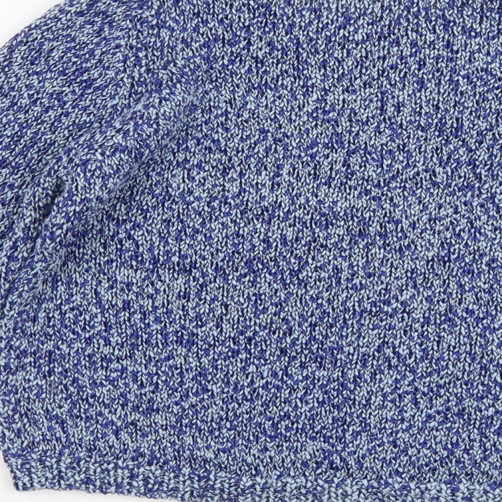 Marks & Spencer Womens Blue Boat Neck Cotton Pullover Jumper Size 10