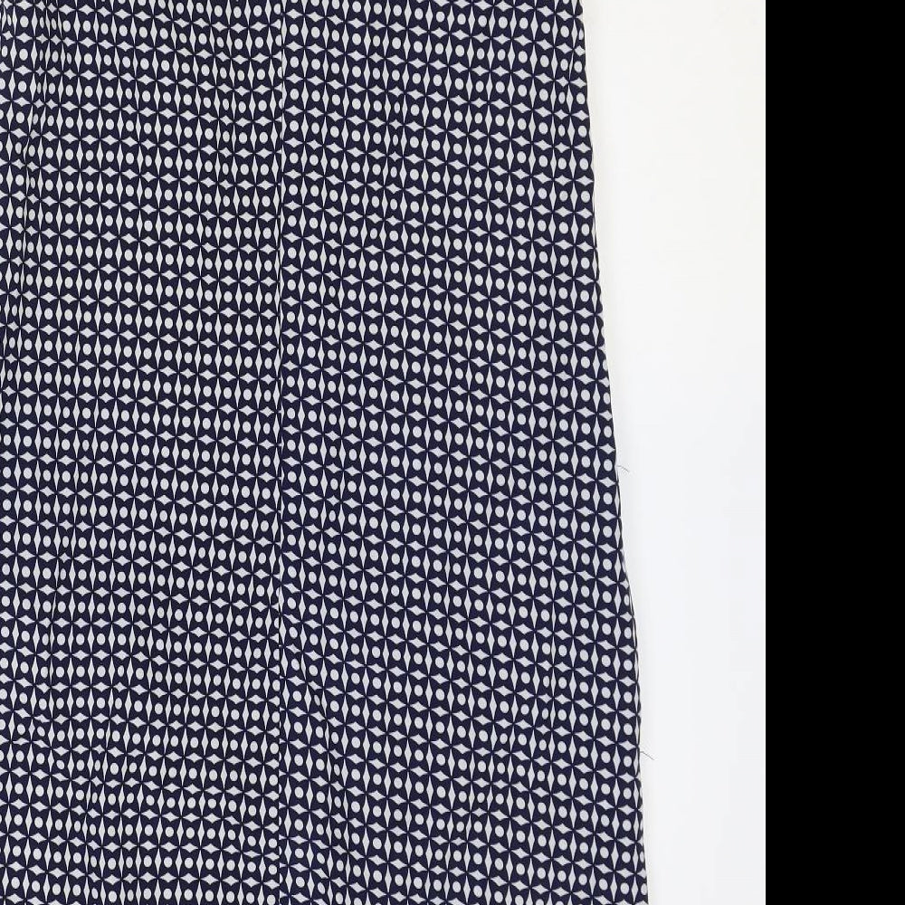 Stella Womens Blue Geometric Polyester Shift Size 8 Boat Neck Zip
