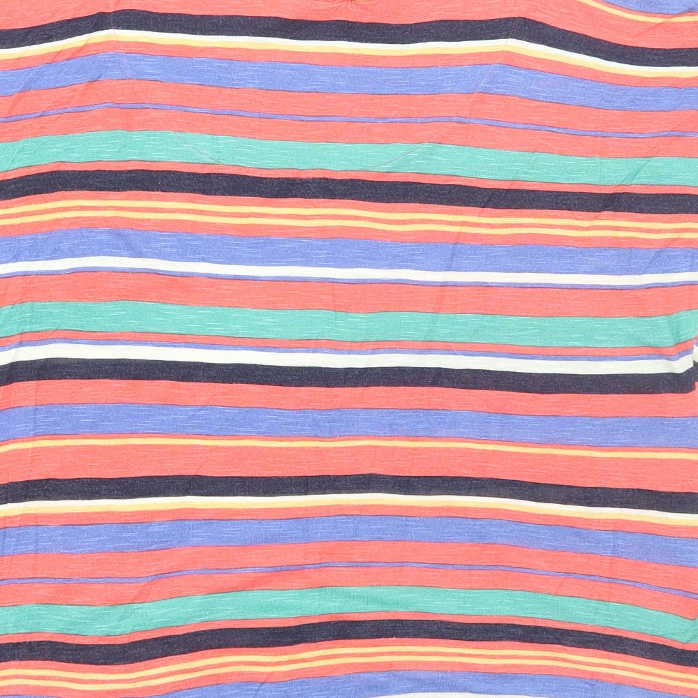 Monsoon Womens Multicoloured Striped Viscose Basic T-Shirt Size 14 Scoop Neck