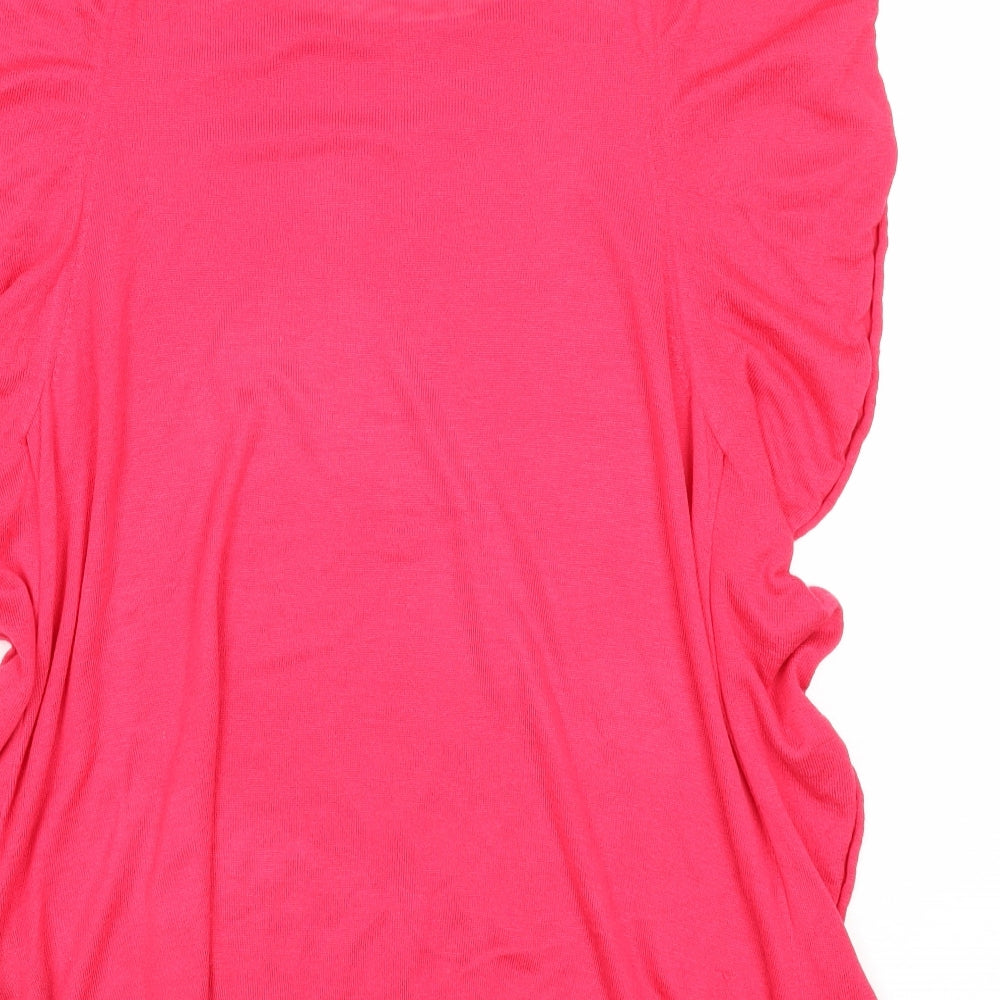 Zara Womens Pink Round Neck Viscose Pullover Jumper Size M