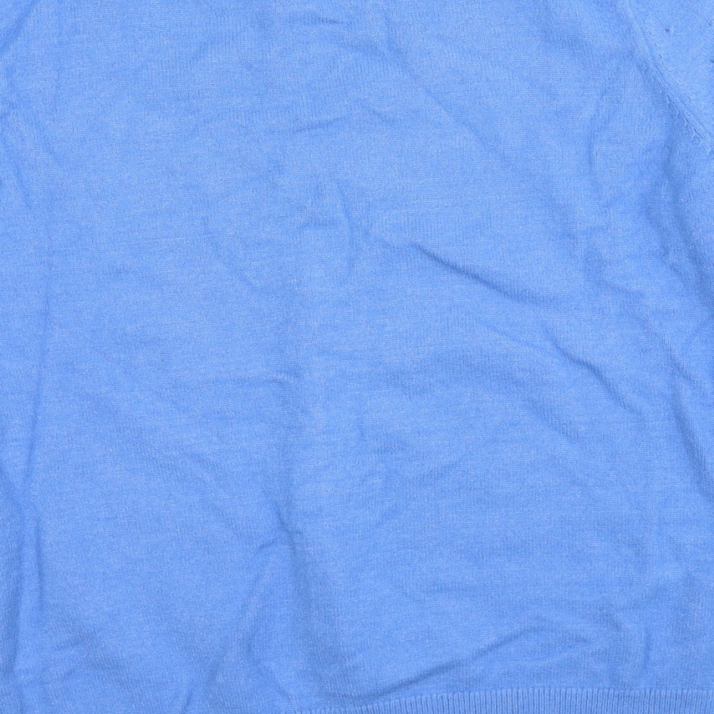 Warehouse Womens Blue Round Neck Viscose Pullover Jumper Size 16