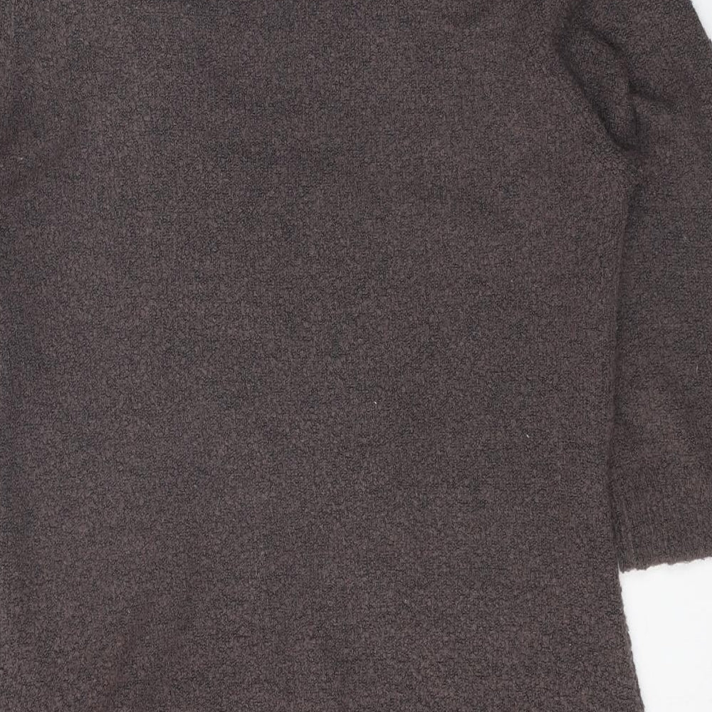 M&Co Womens Brown Scoop Neck Acrylic Tunic Jumper Size XL