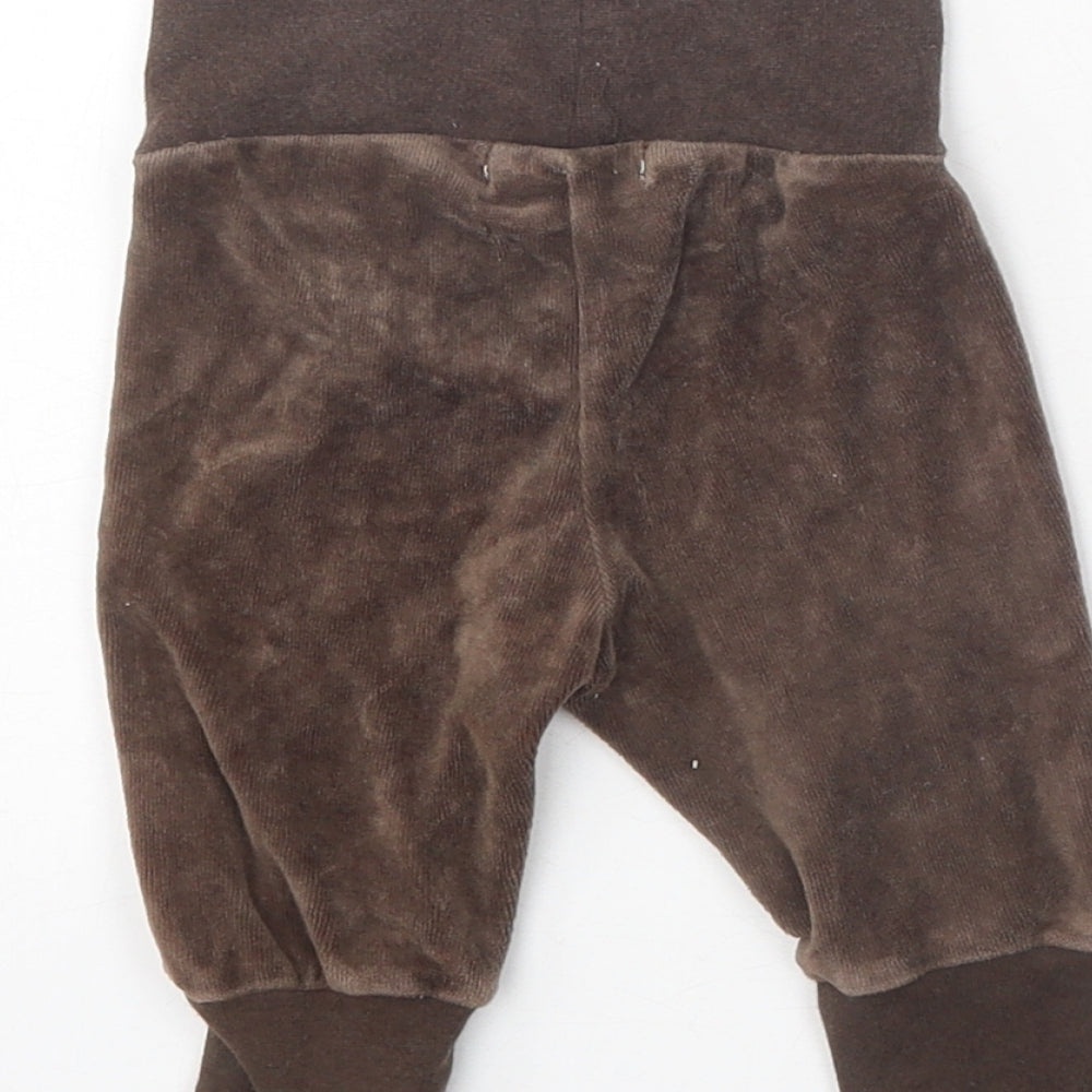 H&M Baby Brown Cotton Jogger Trousers Size 0-3 Months Pullover