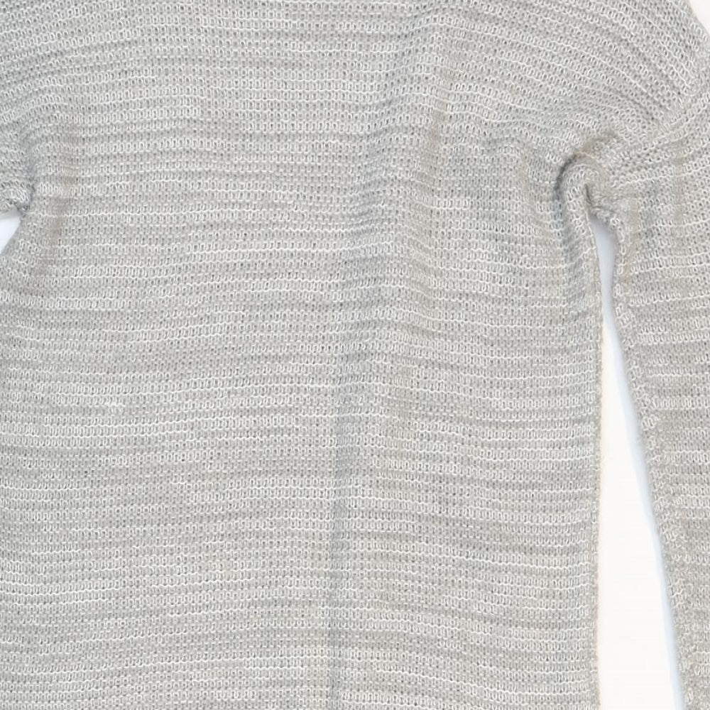 Papaya Womens Grey Round Neck Acrylic Pullover Jumper Size S