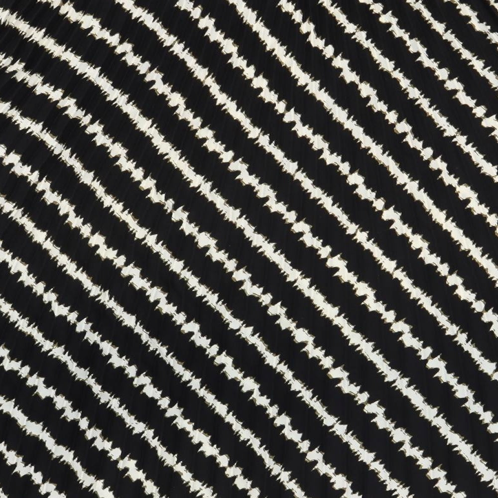 Marks & Spencer Womens Black Striped Polyester Swing Skirt Size 14