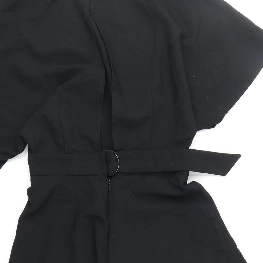 ASOS Womens Black Polyester Playsuit One-Piece Size 6 Zip