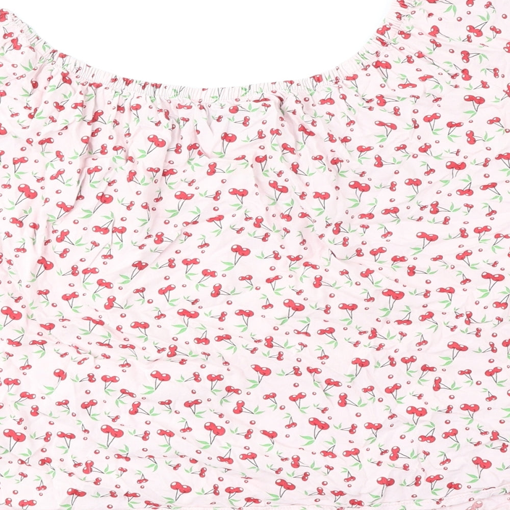 Atmosphere Womens Pink Floral Polyester Basic Blouse Size 20 Off the Shoulder