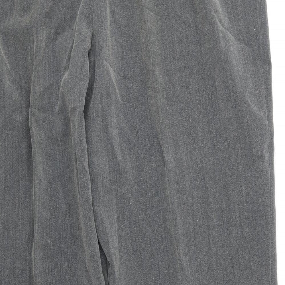 Bonmarché Womens Grey Polyester Trousers Size 18 Regular Zip