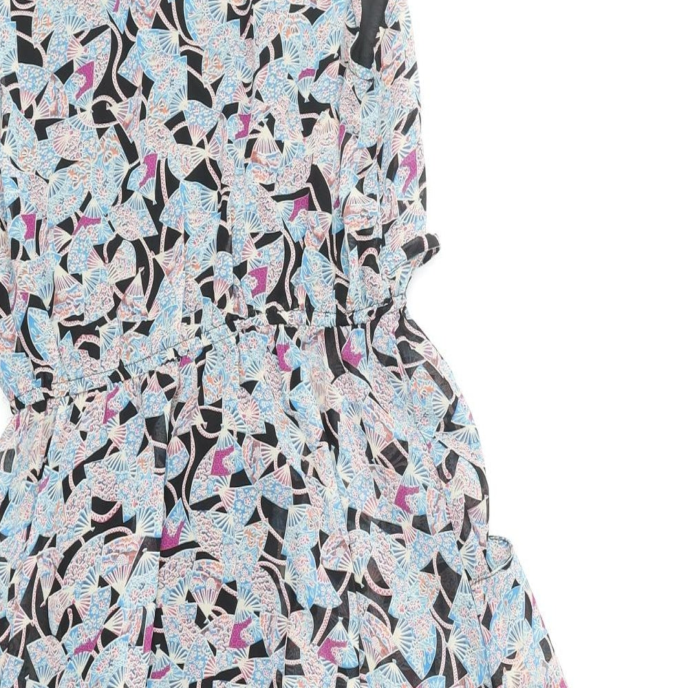 Max C Womens Multicoloured Floral Polyester Fit & Flare Size M Scoop Neck Pullover